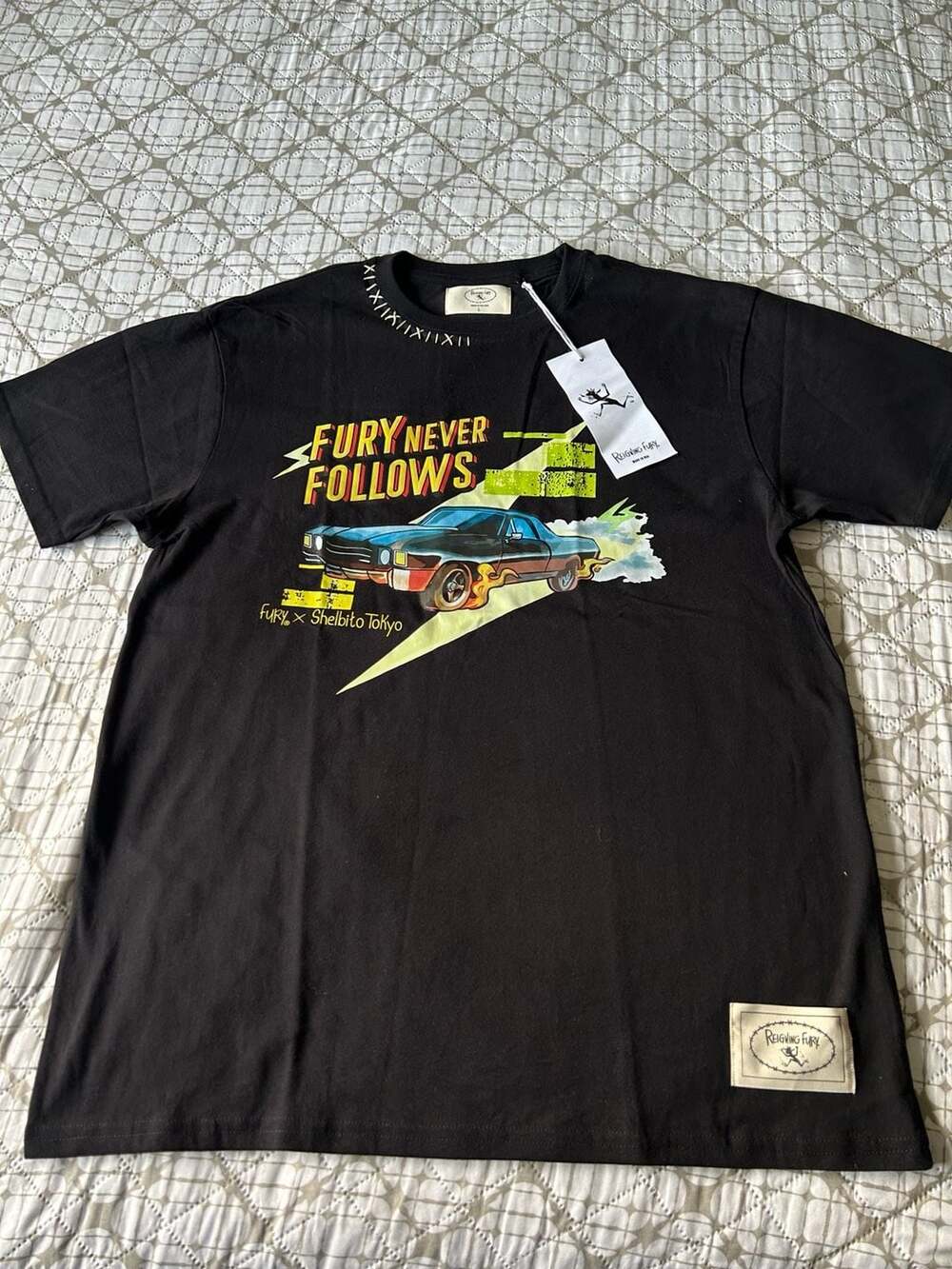 Reigning Fury Fury Never Follows Shelbito Tokyo Graphic T-Shirt Size L